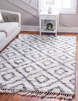 DiamondLuxe Shag - Teppich mit Diamantmuster | Shaggy Hochflorteppich | Weich & Modern | Perfekt für Wohnzimmer