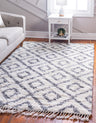 DiamondLuxe Shag - Teppich mit Diamantmuster | Shaggy Hochflorteppich | Weich & Modern | Perfekt für Wohnzimmer
