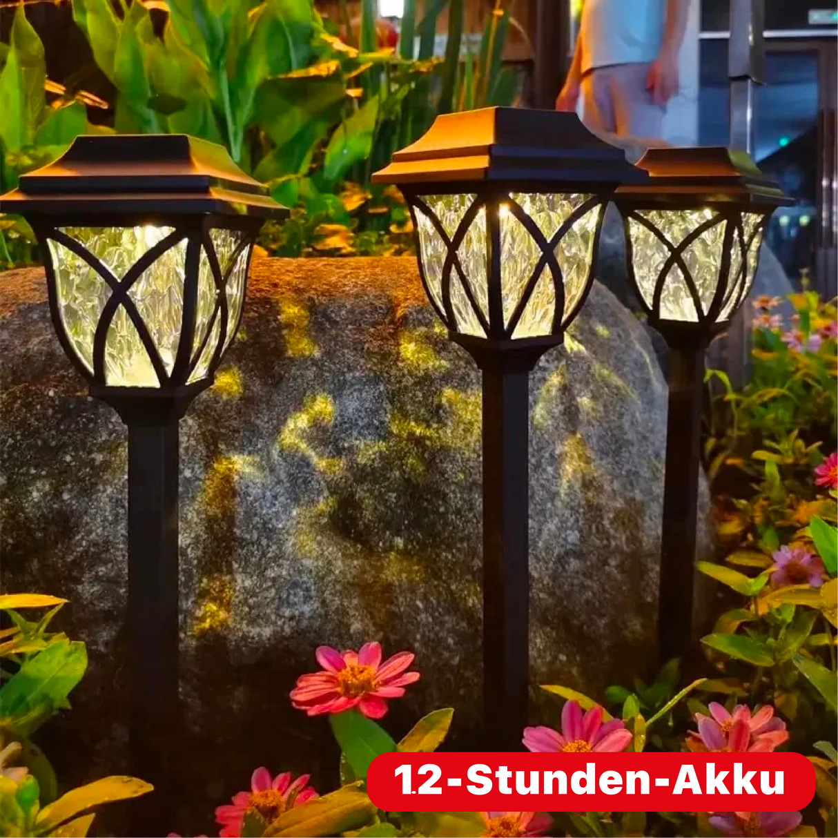EcoShine Solarbetriebene Gartenlampe | LED Beleuchtung | Wasserdicht | Energieeffizient