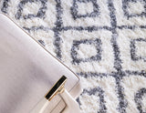 DiamondLuxe Shag - Teppich mit Diamantmuster | Shaggy Hochflorteppich | Weich & Modern | Perfekt für Wohnzimmer