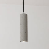 StoneCast Industrielle Zylinder-Pendelleuchte aus Beton | 1 Licht | Glatte oder Raue Oberfläche