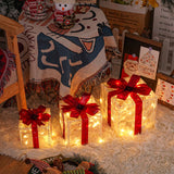 JollyGlow LED Geschenkboxen Set | Weihnachtsbeleuchtung | Deko für Innen & Außen | Set aus 3 Boxen