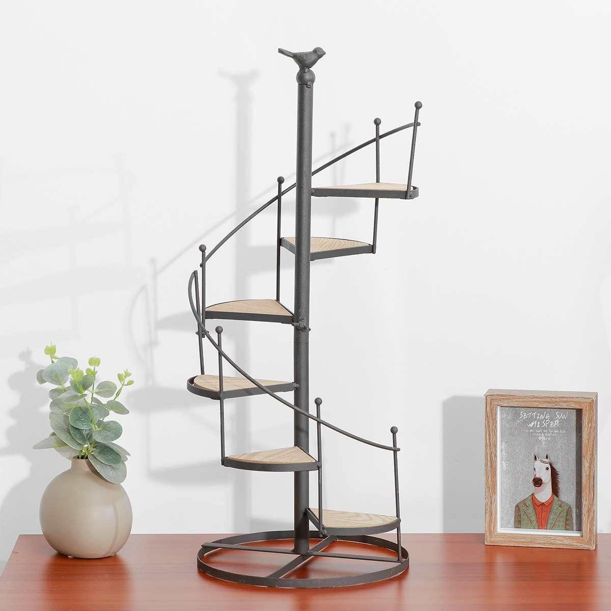 PlantSpire Eisen Pflanzenständer mit Spiraltreppe | Dekorativ und Praktisch
