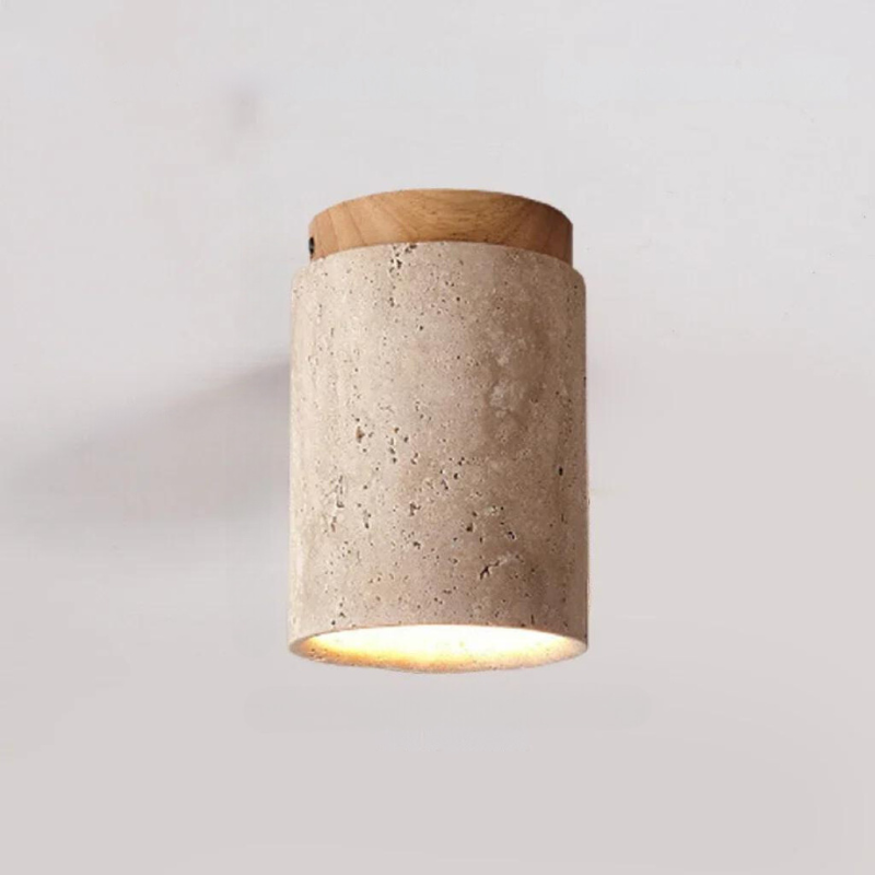 StoneGlow Travertin Hängelampe | Eingebautes Design | Elegante Beleuchtung für Flur und Treppen