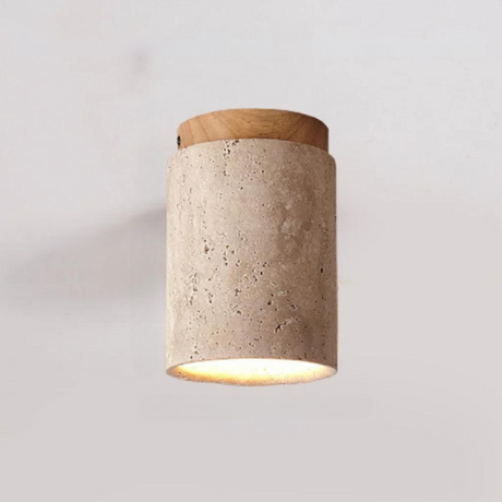 StoneGlow Travertin Hängelampe | Eingebautes Design | Elegante Beleuchtung für Flur und Treppen