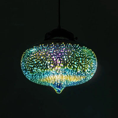 CelestaFlare Kreative 3D-Feuerwerk-Pendelleuchte | Glasdesign | Modernes Stimmungslicht | Dekorative Hängelampe für Zuhause