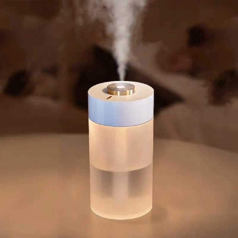 PearlMist Tragbarer Luftbefeuchter & Luftreiniger mit LED-Licht | 350 ml | Stilvolles Perlmutt-Design | Frische Luft für Zuhause & Büro