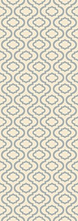 IvoryGrid Teppich | Spalier-Design in Elfenbein & Grau | Pflegeleicht & Modern | Perfekt für Wohnzimmer & Flur