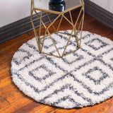 DiamondLuxe Shag - Teppich mit Diamantmuster | Shaggy Hochflorteppich | Weich & Modern | Perfekt für Wohnzimmer