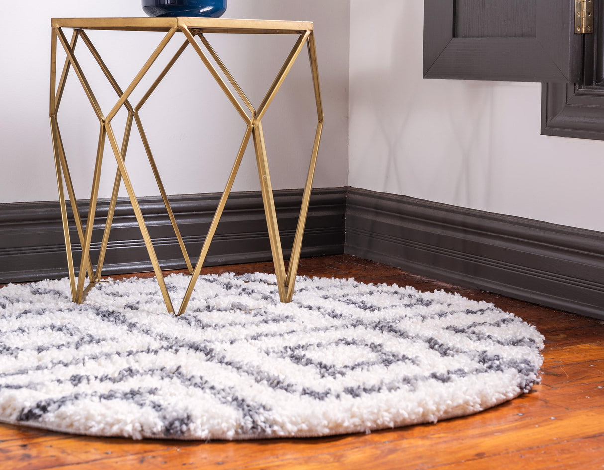 DiamondLuxe Shag - Teppich mit Diamantmuster | Shaggy Hochflorteppich | Weich & Modern | Perfekt für Wohnzimmer