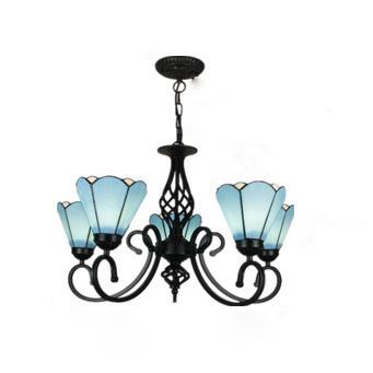 TiffanyGrande Kronleuchter | Europäisches Tiffany-Design | 3/5/6/8-Licht Hängelampe | Elegante Beleuchtung für Wohnräume