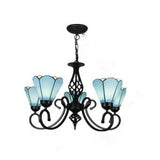 TiffanyGrande Kronleuchter | Europäisches Tiffany-Design | 3/5/6/8-Licht Hängelampe | Elegante Beleuchtung für Wohnräume