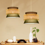 RyukuGlow Rattan Hängeleuchte | Japanisches Trommeldesign | Natürliche Eleganz | Ideal für Esszimmer & Wohnzimmer