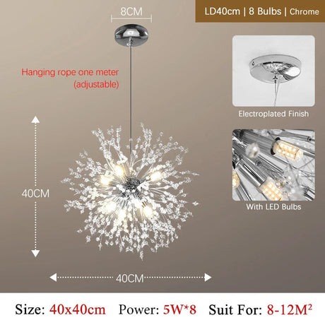 CrystalElegance Luxus-Kronleuchter aus Kristallglas | Premium Deckenleuchte | Glamour für Wohnzimmer, Esszimmer und mehr