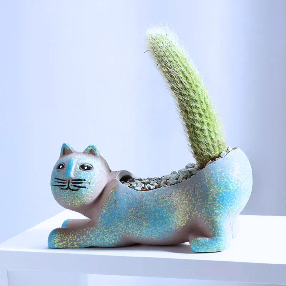 PlantPurr Design Pflanzgefäße | Elegante Blumentöpfe für Innen und Außen | Katzenliebhaber-Deko