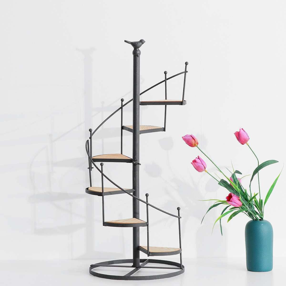 PlantSpire Eisen Pflanzenständer mit Spiraltreppe | Dekorativ und Praktisch