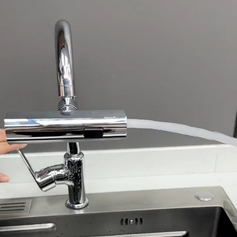 FlowTurn Drehbare Wasserfall-Küchenarmatur | Multifunktionaler Küchenhahn | 360° Schwenkfunktion | Modernes Design