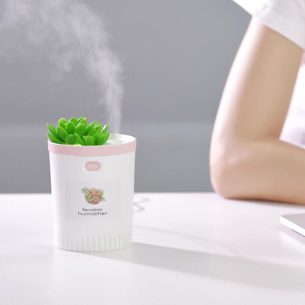 MistBloom Mini USB Luftbefeuchter mit Sukkulentendesign | Kompakt | Leise | Für Zuhause & Büro
