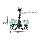 TiffanyGrande Kronleuchter | Europäisches Tiffany-Design | 3/5/6/8-Licht Hängelampe | Elegante Beleuchtung für Wohnräume