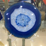 CrystalBlue Achat-Kristallscheibe | Edler Edelstein | Spirituelle Dekoration | Natürliche Eleganz