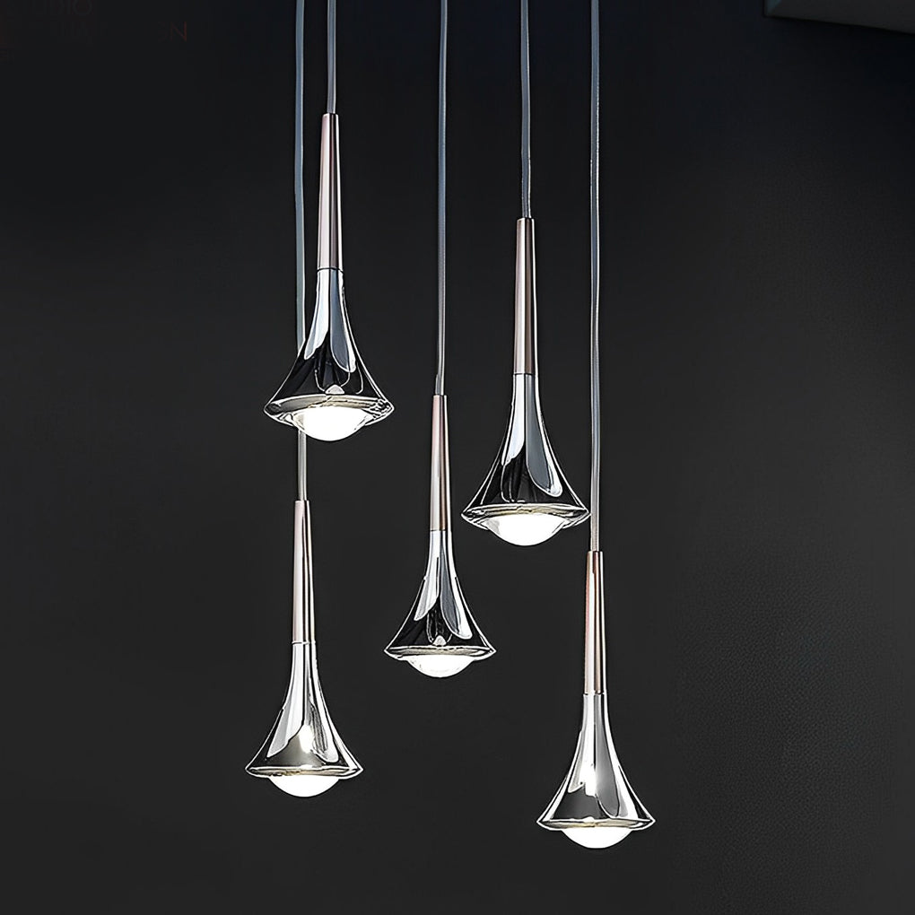 LumiDrop Nordic Design Pendelleuchte | Tropfenform | Elegantes LED-Licht für Esszimmer & Wohnzimmer | In Schwarz, Gold & Chrom