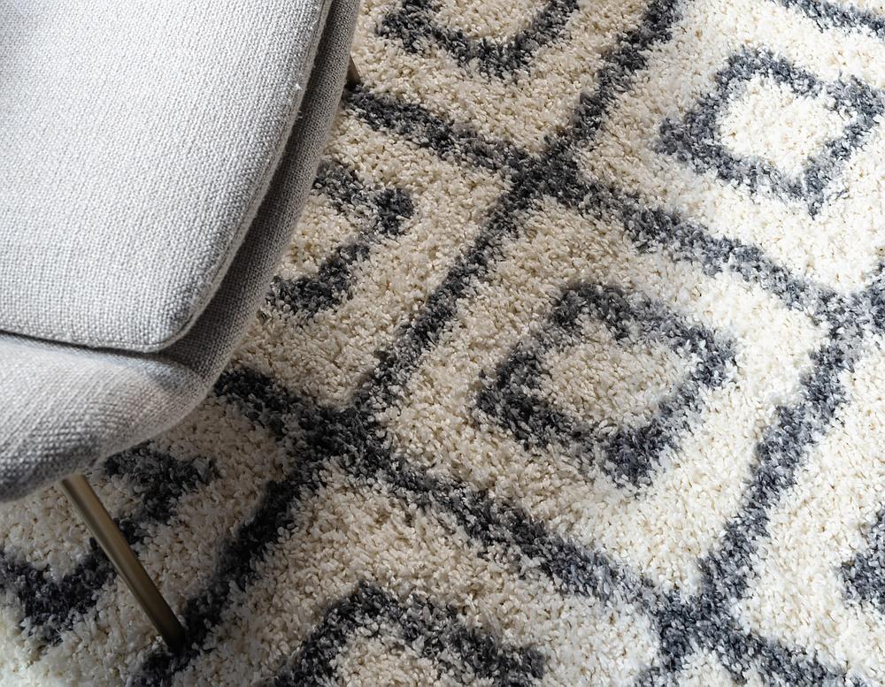DiamondLuxe Shag - Teppich mit Diamantmuster | Shaggy Hochflorteppich | Weich & Modern | Perfekt für Wohnzimmer