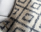 DiamondLuxe Shag - Teppich mit Diamantmuster | Shaggy Hochflorteppich | Weich & Modern | Perfekt für Wohnzimmer