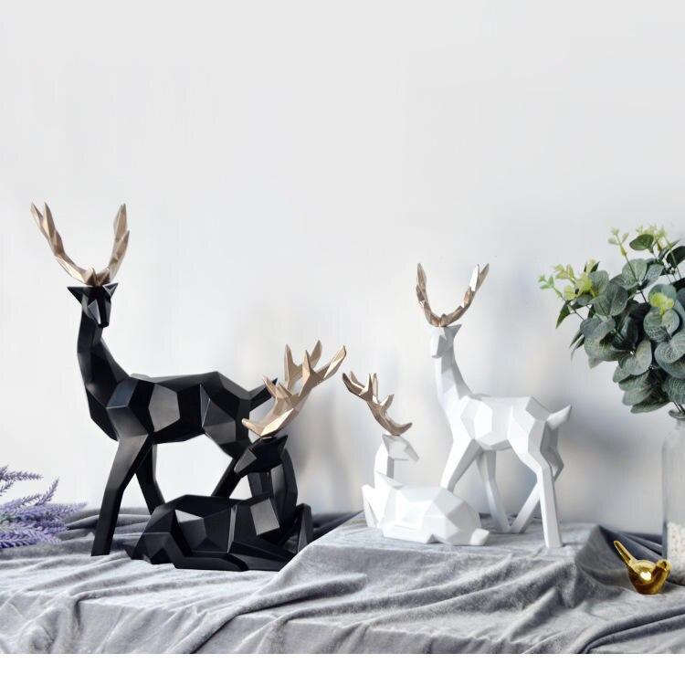 DeerElegance Abstrakte Hirschfiguren Paar | Modernes Design | Hochwertige Deko für Zuhause