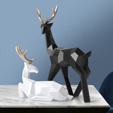 DeerElegance Abstrakte Hirschfiguren Paar | Modernes Design | Hochwertige Deko für Zuhause