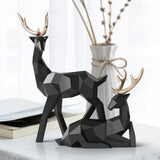 DeerElegance Abstrakte Hirschfiguren Paar | Modernes Design | Hochwertige Deko für Zuhause