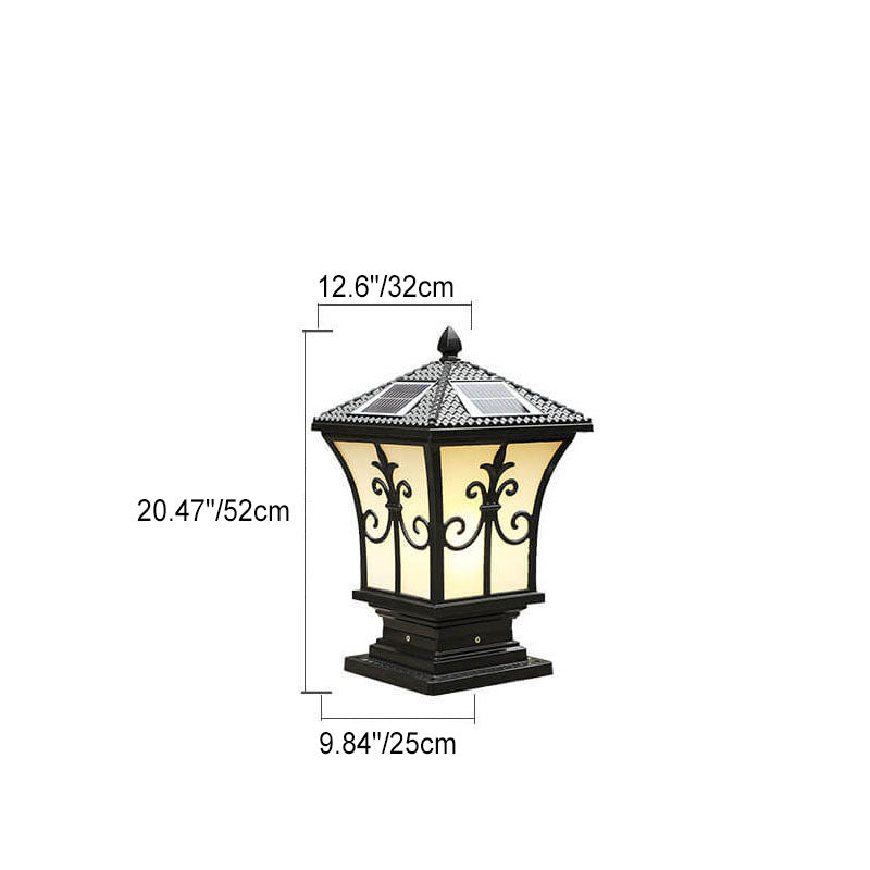SolarLum Vintage LED Säulenleuchte | Wetterfest | Solar- und Strombetrieb | Dekorative Außenbeleuchtung