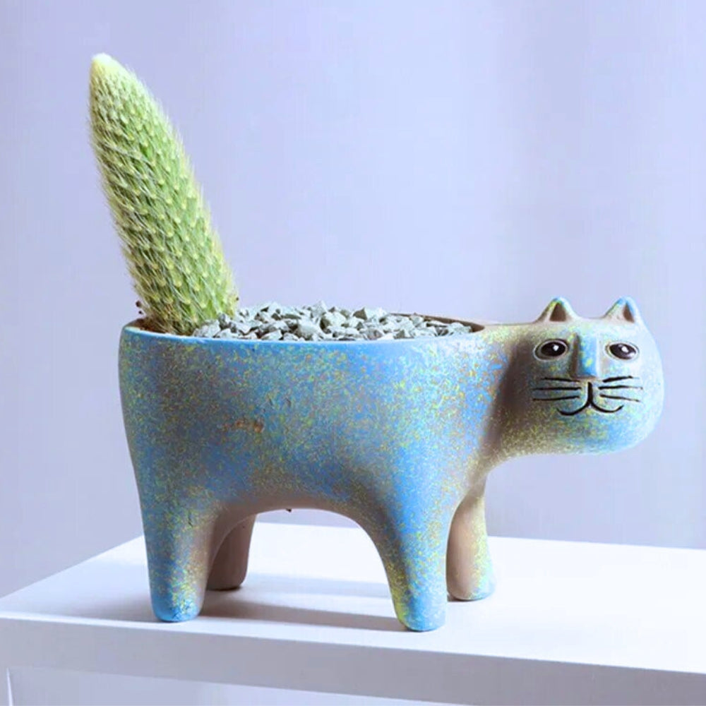 PlantPurr Design Pflanzgefäße | Elegante Blumentöpfe für Innen und Außen | Katzenliebhaber-Deko