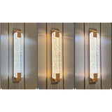 Lucera Luxuriöse LED Wandlampe | Rechteckig | Kristallblase Design | Elegantes Licht für Zuhause | Deko | Moderne Wandleuchte