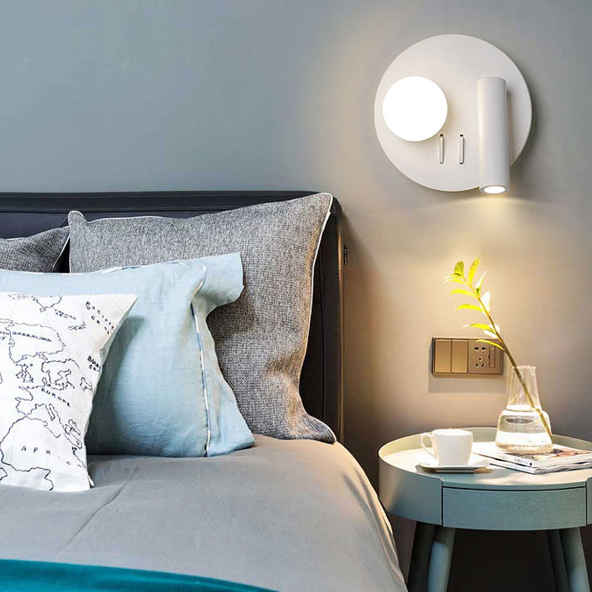 LumoForm Nordic LED Wandleuchte | Rund & Eckig | Minimalistisches Design | Leselampe mit Acryl & Eisen