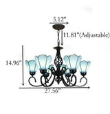 TiffanyGrande Kronleuchter | Europäisches Tiffany-Design | 3/5/6/8-Licht Hängelampe | Elegante Beleuchtung für Wohnräume