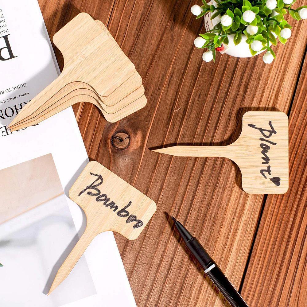 GreenLabel Holz Pflanzenschilder | Umweltfreundlich | Perfekt für Garten & Balkon | Markierungsschilder für Pflanzen