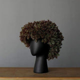 FloraMind Kopf-Blumenvasen Design | Modern & Stilvoll | Weiß & Schwarz | Perfekt für Inneneinrichtung