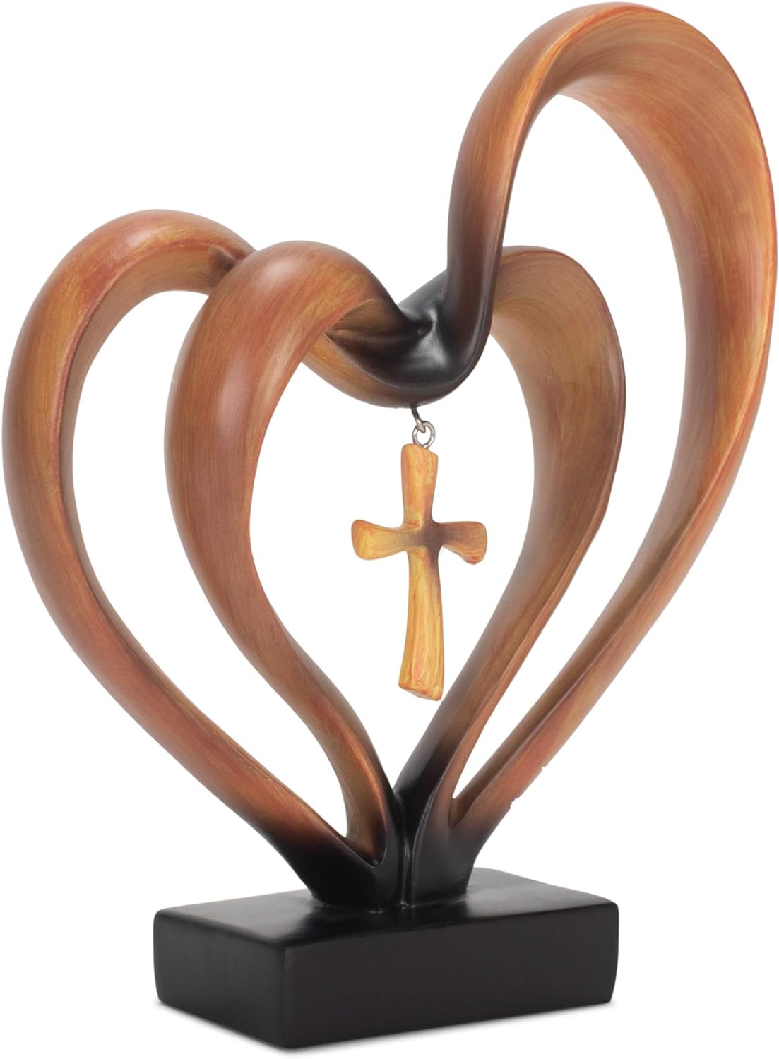 EternalBond Herz-Kreuz Tischdekoration | Symbolische Deko für Hochzeit & Zuhause | In Braun & Silber erhältlich