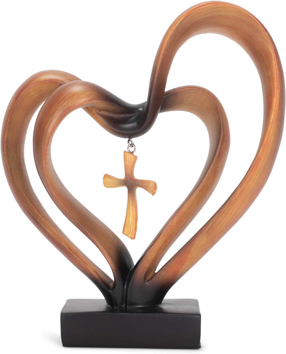 EternalBond Herz-Kreuz Tischdekoration | Symbolische Deko für Hochzeit & Zuhause | In Braun & Silber erhältlich