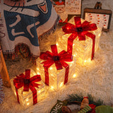 JollyGlow LED Geschenkboxen Set | Weihnachtsbeleuchtung | Deko für Innen & Außen | Set aus 3 Boxen