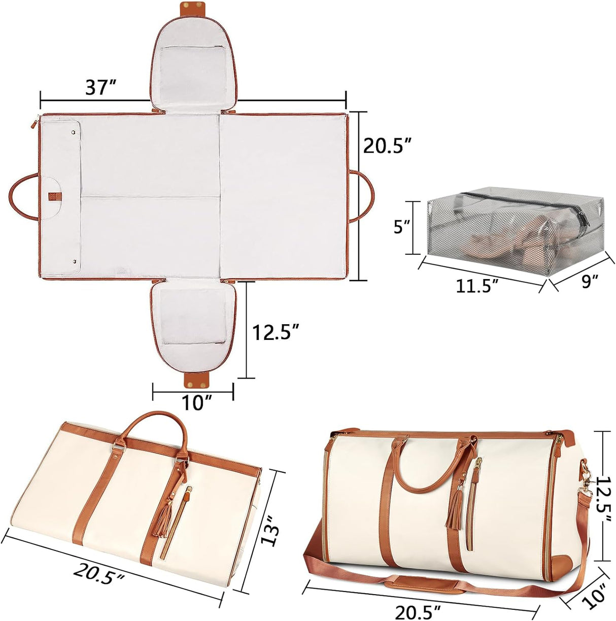 PackMate Faltbare Reisetasche | Leicht, Geräumig & Vielseitig | Perfekt für Reisen & Alltag | In Schwarz, Beige & Rosa erhältlich