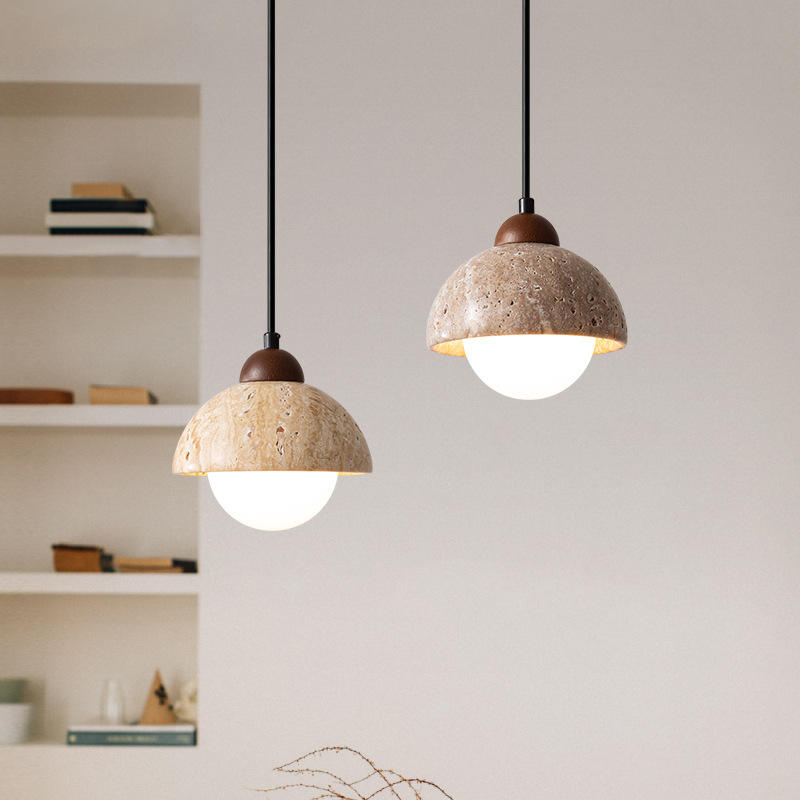 Marbello Naturmarmor Pendelleuchte | Elegante Hängeleuchte | Beleuchtung für modernes Wohnen