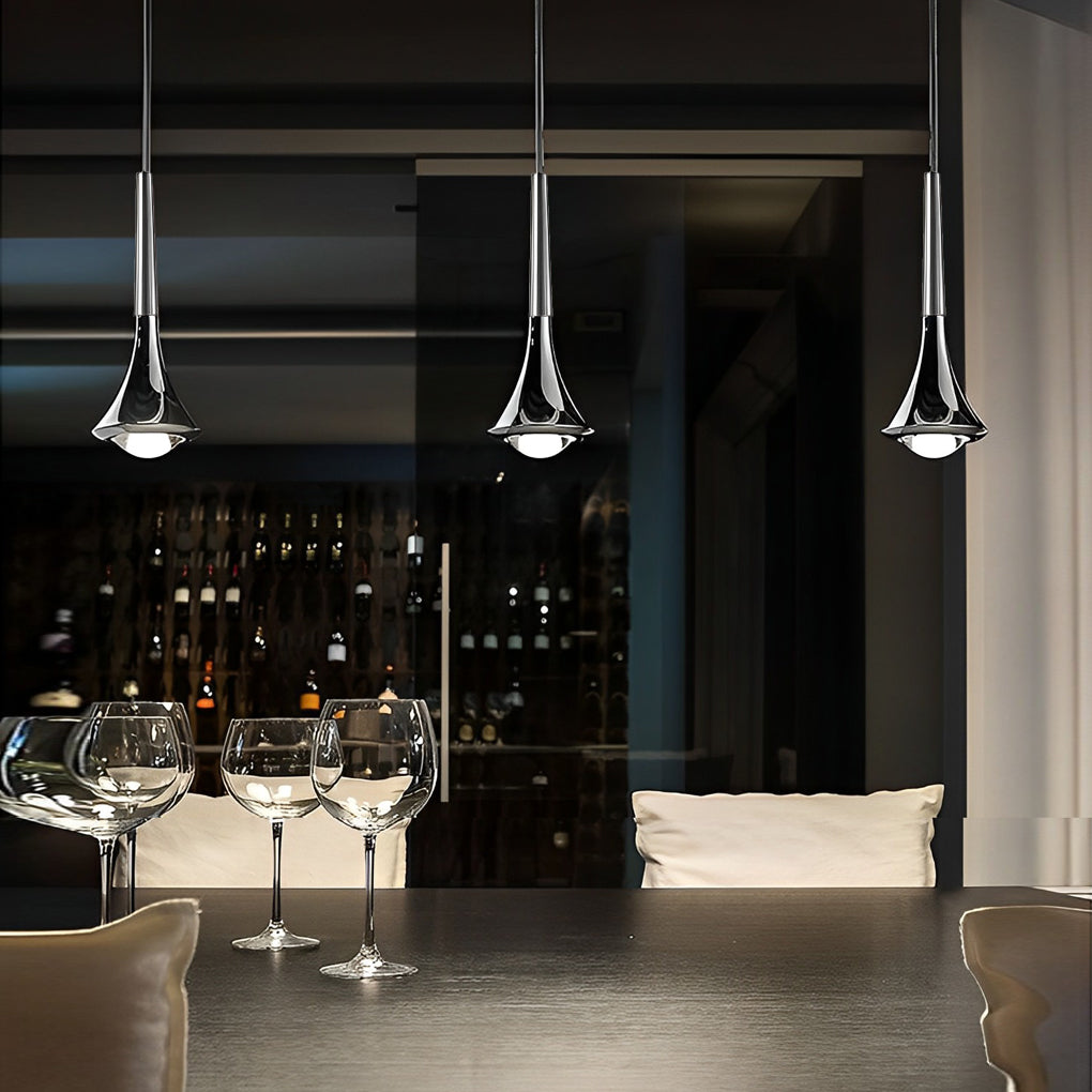 LumiDrop Nordic Design Pendelleuchte | Tropfenform | Elegantes LED-Licht für Esszimmer & Wohnzimmer | In Schwarz, Gold & Chrom