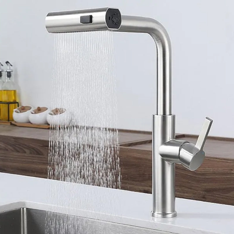 FlowTurn Drehbare Wasserfall-Küchenarmatur | Multifunktionaler Küchenhahn | 360° Schwenkfunktion | Modernes Design