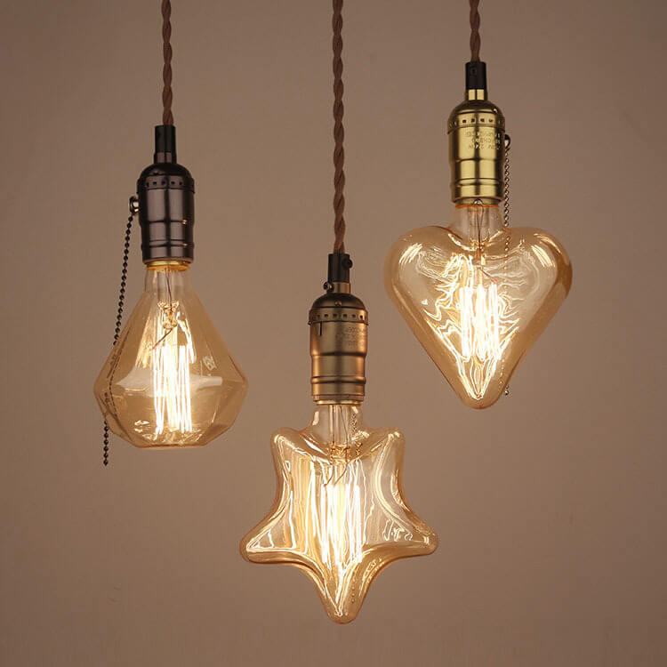 GlowForge Retro Pendelleuchte | Einflammig | Vintage Design in 3 Formen | Deko-Lampe für Zuhause