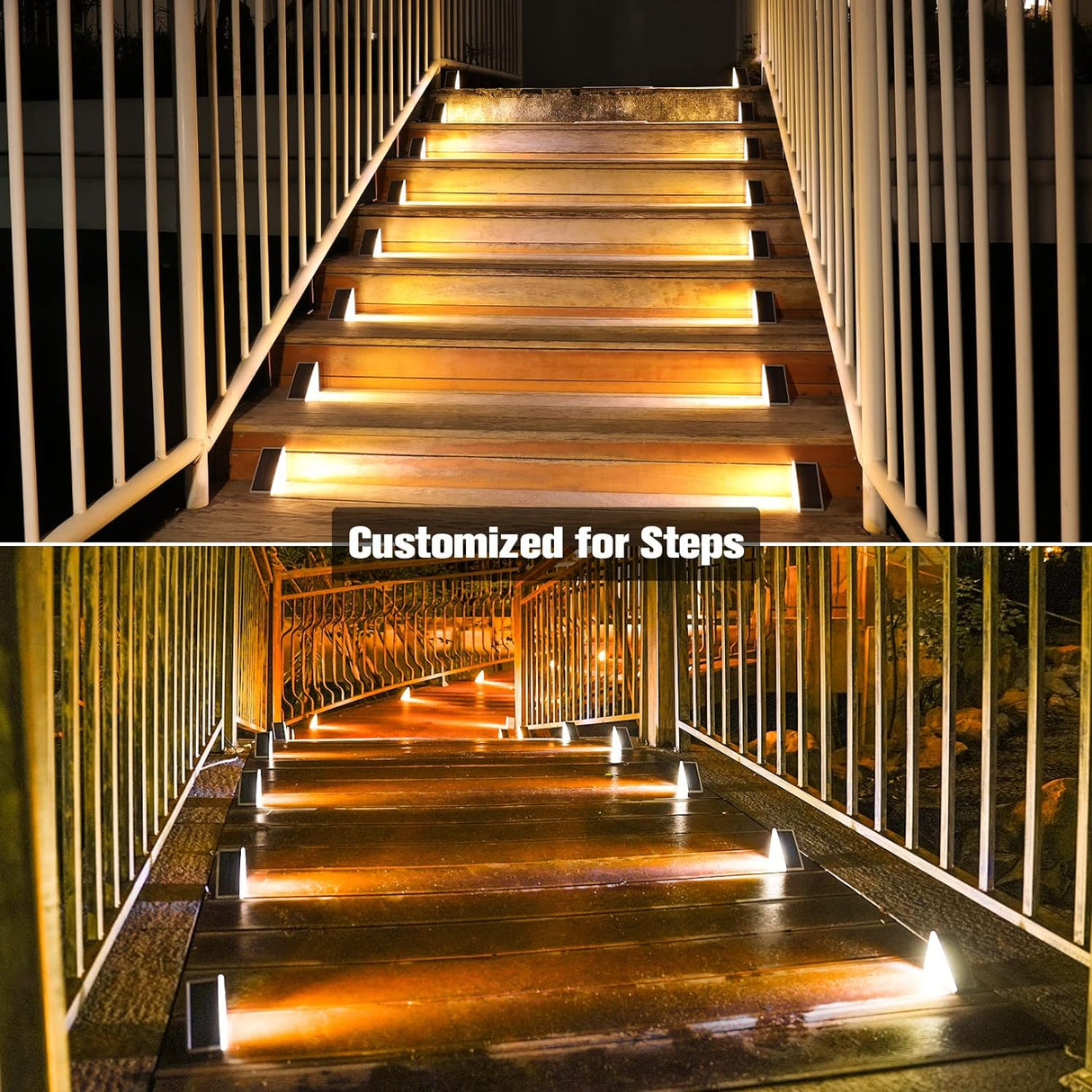 SolarStep LED Außenleuchten | Solarbetriebene Stufenbeleuchtung | Warmweiß & Kaltweiß