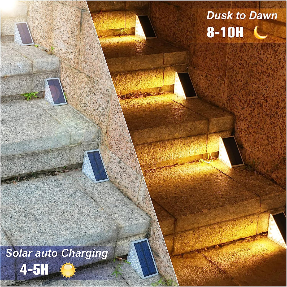 SolarStep LED Außenleuchten | Solarbetriebene Stufenbeleuchtung | Warmweiß & Kaltweiß
