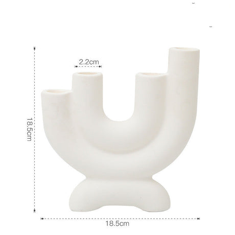 LumiVase Keramik-Kerzenhalter | Moderner weißer Kerzenständer | Deko für Zuhause & festliche Tischdekoration
