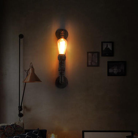 RustikLume Industrial Wandleuchte | Retro-Design | Pipe-Style Lampe | Wandbeleuchtung für Zuhause
