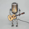 RockBot Roboter Tischlampe mit Gitarre | Vintage Deko-Licht | Stimmungslampe für Musikliebhaber